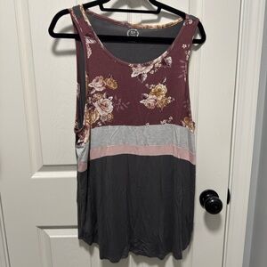 Maurices Red and Pink Relaxed Tank Top